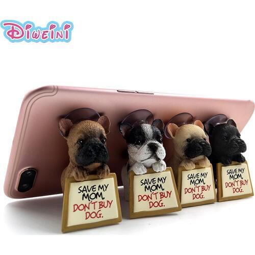 Dog figurine DIY Toy Sucker Animal Phone Bracket Support posture home decor miniature fairy garden decoration accessories resin