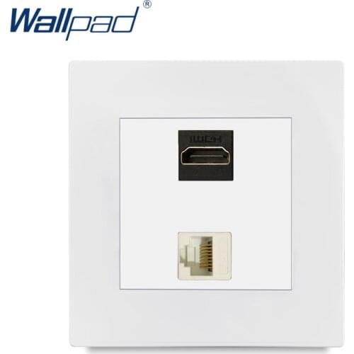 HDMI-compatible RJ45 CAT6 Socket Charge Wallpad Luxury White Wall Electrical Outlet Sockets PC Panel