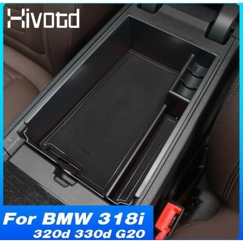 Hivotd Armrest Storage Box Car Container Holder Interior Accessories Auto Styling Moulding For BMW 318i 320d 330d G20 2020-2021
