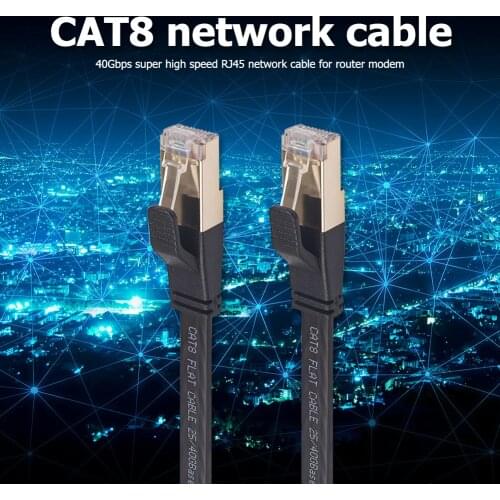 Cat8 Ethernet Cable SFTP 40Gbps Super Speed Cat 8 Network LAN Patch Cord with Gold Plated RJ45 Connector for Router Modem PC