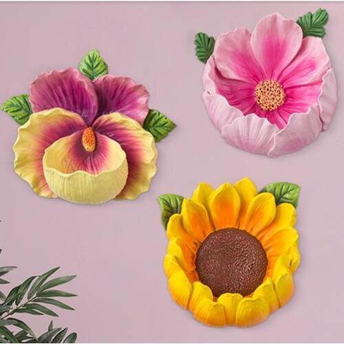 Beautiful wall stickers, wall decoration pendants, creative home restaurant three-dimensional flowers, pansy, gemsang, sun flowe