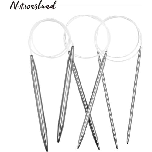 Stainless Steel Circular Knitting Needles Wool Cotton Yarn Knit Hook Crochet Weaving Pins Needlework Knitting Tools 4mm/6mm/10mm
