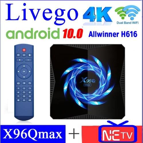 Best IPTV BOX X96Q MAX 4K Livego Android 10.0 tv box 4G 64GB 32GB BT5.0 X96 Europe livego iptv box ship from france Smart tv box