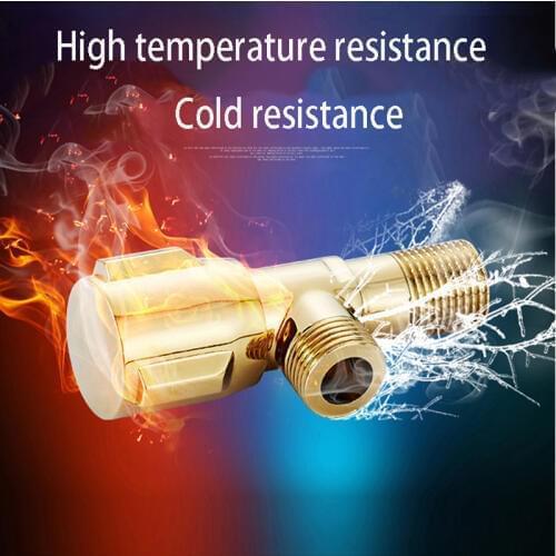 New Arrival Full Copper Gold Triangle Valve Ceramic Core Thick Anti-burst Angle,Free shipping