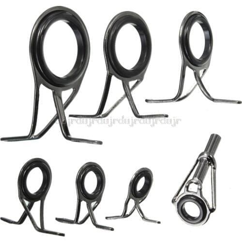 7Pcs Mixed Size Fishing Top Rings Rod Pole Repair Kit Line Guides Eyes Sets N06 dropship
