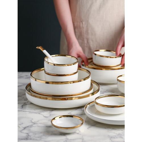 Ceramic Bowl And Dish Set Creative Personality Household Tableware Rice Soup Noodle Steak Plate