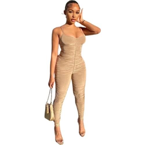 Solid Color High Waist Skinny One Piece Pencil Pants Women Jumpsuits Outfits Summer 2021 New Product Sexy Overall Fitness