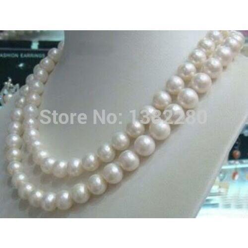 ! 2015 fashion DIY jewelry 8-9mm White Akoya Cultured Pearl Necklace 50" JT5610