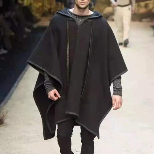2021 Autumn Winter Loose Women Ponchos Men Batwing Sleeve Vintage Oversized Hooded Cloak Long Cape Coat Female Outwear Sweatshir