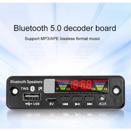 Color Screen 5V MP3 Decoder Board TWS Bluetooth 5.0 Wireless Audio Module Support APE USB AUX TF FM Radio For Car accessories