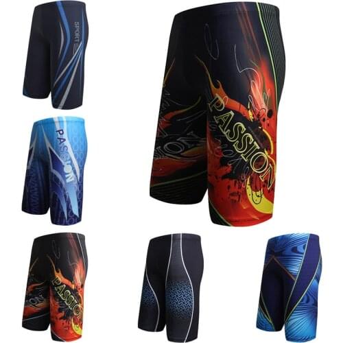 Boys Swim Trunks Waterproof Quick Dry Bathing Suit Man Diving Long Swimsuit Boxer Briefs Gay Beach Shorts Wear