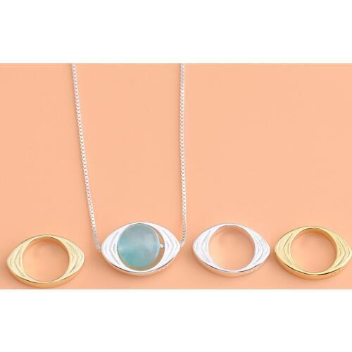 925 sterling silver horse eye Spacers handmade DIY bracelet necklace pendant material can wear crystal jewelry accessories