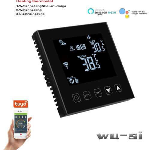 Tuya smart wifi thermostat for water /electric heating/water and bolier linkage,works with Alexa Google home