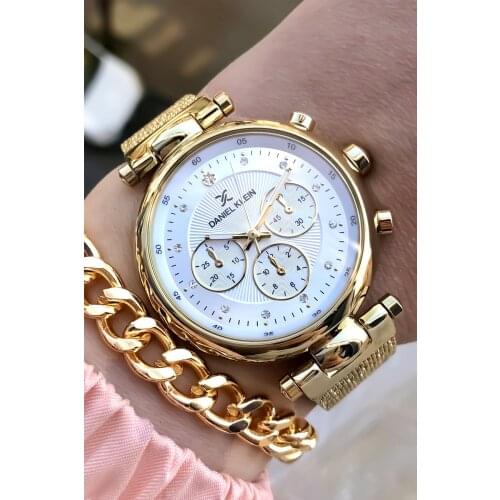 YENİ ÜRÜN 2021 Kadın Sarı Kol Saati ve Bileklik