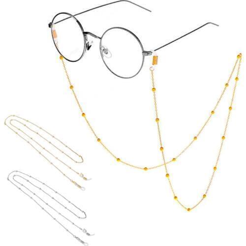 Women Chic Sunglasses Chains Gold Silver Reading Necklace Non-slip Beaded Glasses Chain 2020 New Vintage Eyewear Cord Lanyard
