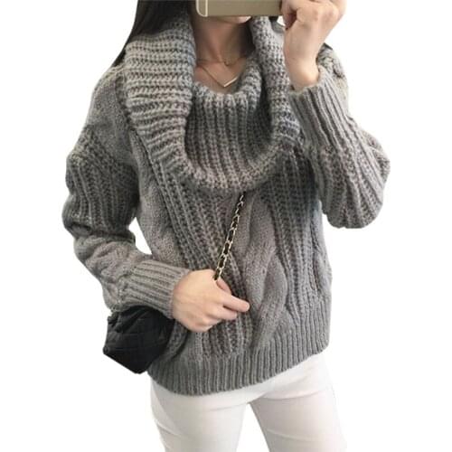2021 Autumn Winter Pullover New Korean Solid Color Jumper Large Lapel Sweater Women Jacket Sweaters Clothing Vestidos MMY276