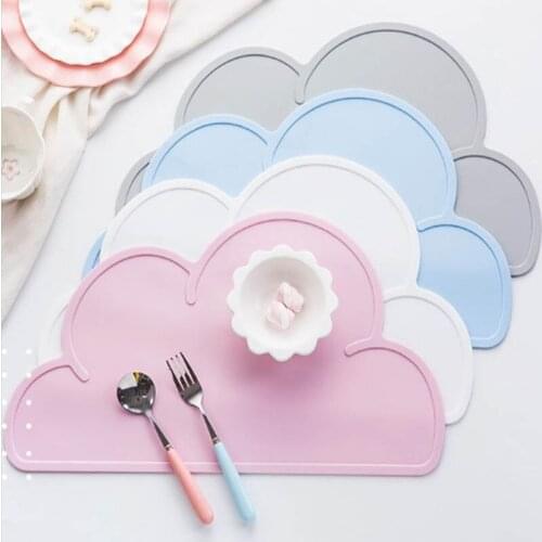 1Pcs Cloud Shape Placemat Kids Plate Mat Food Grade Silicone Table Pad Waterproof heat insulation Kitchen gadget Easy Cleaning