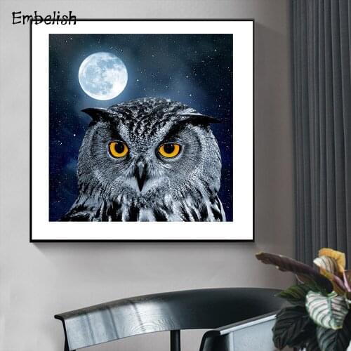 1 Pieces Moon And Black Eagle Head Modern Home Decor Wall Art Pictures For Living Room HD Spray On Canvas Oil Paintings Posters