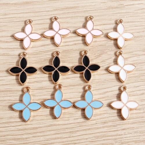 10pcs 16*18mm 4 Colors Alloy Enamel Leaf Charms for Making Earrings Bracelet Pendants Necklace DIY Jewelry Findings Accessories