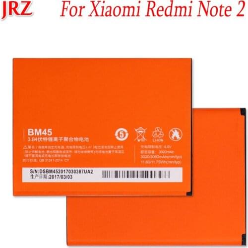 10PCS/LOT BM45 Battery For Xiaomi Redmi note 2 for Hongmi Red Rice Note 2 Batterie Bateria AKKU Accumulator 3020mAh