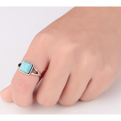 10 pcs/Lot Mix Color Vintage Rings Light Bule Natural Stone Ring Size 6.5 Women Jewelry Rings Free Shipping