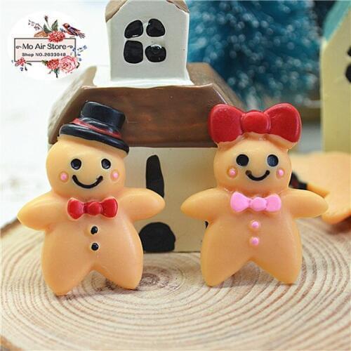 10pcs The Gingerbread Man Resin flatback Cabochon Art Supply Decoration Charm DIY craft 23x29mm