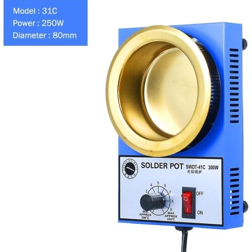 100W 150W 250W 300W Thermoregulation Soldering Desoldering Bath Plate Mini Tin Melting Furnace Soldering Pot 11C/21C/31C/41C