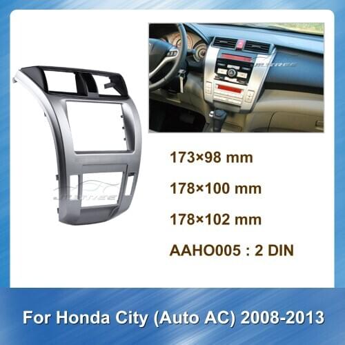 2 Din Car Radio audio Fascia For Honda City Auto AC 2008-2013 Car Panel Bezel Trim kit Install Panel Dash board Trim Kit