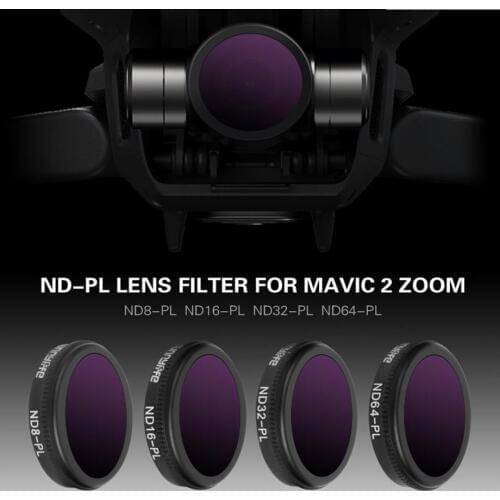 4pcs/set forDJI Mavic 2 Zoom Lens Filter Mavic Camera Lens Filter Kit ND8-PL ND16-PL ND32-PL ND64-PL Filter for DJI Mavic 2 Zoom