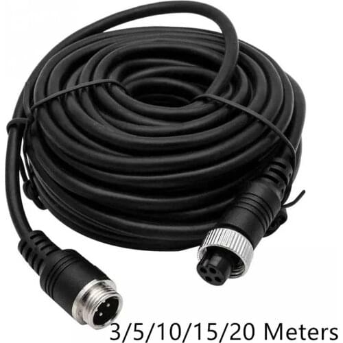 4pcs Video Extension Cable Car Easy-Fit 4pin M12 aviation to M12 aviation extension for camera, car reversing system