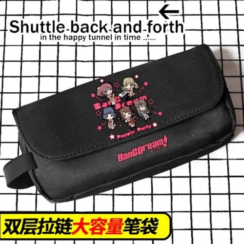 Anime BanG Dream! Cosplay Cute Cartoon Students School Scroll Pencil Case Coiling Block Stationery Box Pen Bags Fashion Gifts