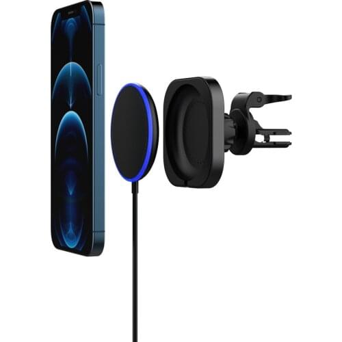 Car Magnetic Suction Wireless Charger Bracket 2 in 1Fast Charging 15W Air Outlet Car Charger