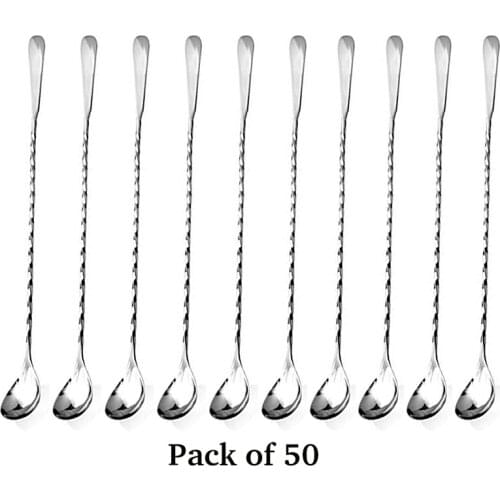 Free Shipping 50PCS Cocktail Bar Spoon Hoffman Silver Bartender Professional Cocktail