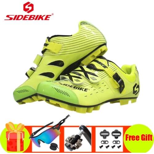 SIDEBIKE MTB Cycling Shoes Athletic Bike Shoes Add SPD Pedals Auto-lock Professional Shoes Riding Bicycle Sneakers Outdoor Sport