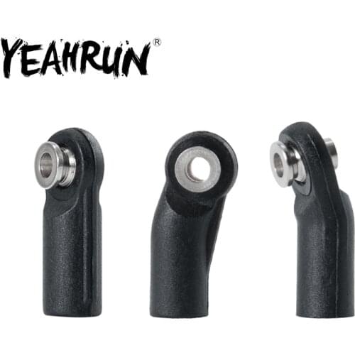YEAHRUN 10Pcs M4 Black Plastic Steering Linkage Pivot Link Rod End Width Balls Joint Head for 1/10 RC Crawler Car Parts
