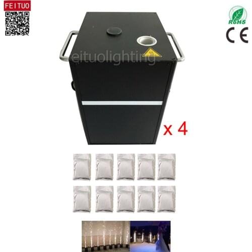 4pcs with 10 bags powder) Cold spark fireworks fountain machine 750W spark machine for dj stage wedding
