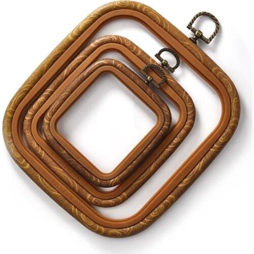 Plastic Retro Color Square Frame Embroidery Hoop Ring DIY Needlecraft Cross Stitch Machine Loop Hand Household Sewing Tools