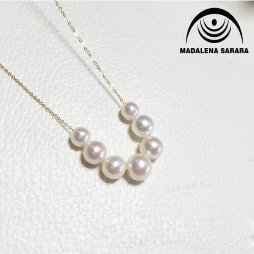 MADALENA SARARA 8-10mm AAA Freshwater Pearl Jewelry Set Pearl Earrings +Pearl S925 Chain Necklace Fine Luster