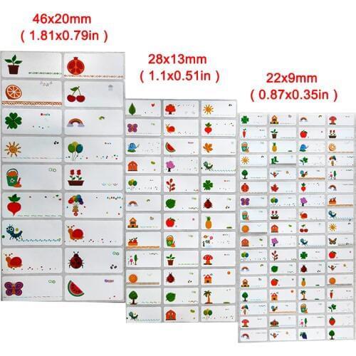 Multi Size DIY Cartoon Waterproof Handwritten Blank Name Stickers Custom Label Student Personal School Stationery Sticker