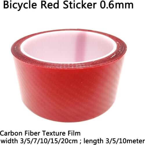 Bike Stickers Frame Protector For MTB Road Bike Chain Protector Sticker 3M 5M 10M Red Carbon Fiber Texture 0.6mm Thickness
