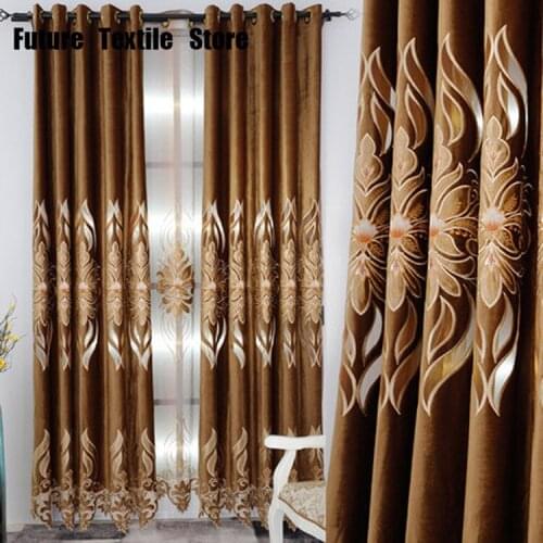 2021 New High-end Luxury European Hollow Laser Embroidered Curtain Fabric Living Room Villa Finished Product Customization