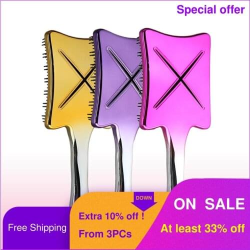 DREWTI New Colorful Paddle Brush Hair Brush Salon Scalp Relaxation Hairdresser Styling Tool For Straight Long Curly Short Hair
