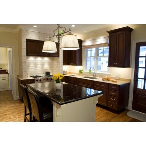 2017 new design armoires de cuisine solid wood kitchen cabinet traditional kitchen island with storage S1606014