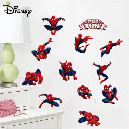 Disney genuine stickers Superhero Spider-Man height stickers childrens room home decoration background stickers