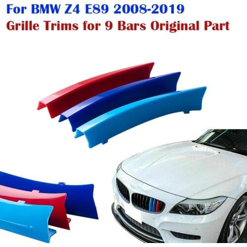 Front Kidney Grill Decal Stripe Cover Clip Trim For 9 Slats Grille Fit For BMW E89 Z4 2008-2019,Car Decor Accessories