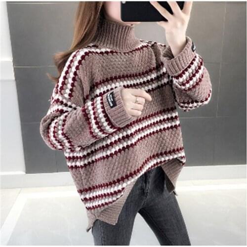 Pullover Knitted Jumper Autumn Winter Tops Turtleneck Pullovers Casual Sweaters Women Shirt Long Sleeve Short Slim Sweater Girls