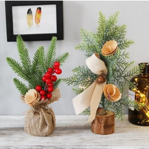 Christmas decoration, pine branches, floral ornaments, childrens gift shop, restaurant window counter, arrangement of small tre
