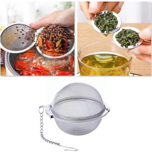 Steel Tea Infuser Sphere Locking Spice Tea Ball Strainer Mesh Tea Kitchen Filter Strainers Infuser Accessories P1H7