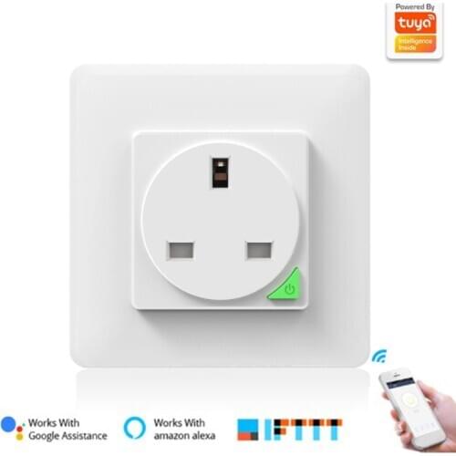 WiFi Smart Wall Socket Tuya Smart Plug Switch UK Plug 220V 16A Electrical Outlets Smart Home Smartlife Alexa Google Home