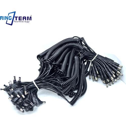 50pcs/Lot 5.5*2.5mm Power Cable Retractable Spring Right Angle for V Mount Battery Plate Base Holder BMCC BMPC Sony Canon Camera